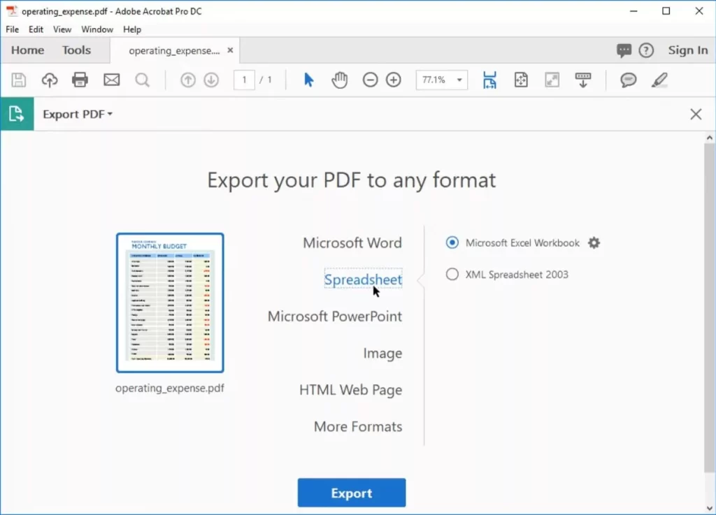  1 pdf to excel